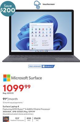 Staples Microsoft surface laptop 4 offer