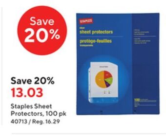 Staples Staples letter size clear sheet protectors offer