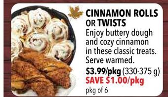 Farm Boy Cinnamon rolls or twists offer