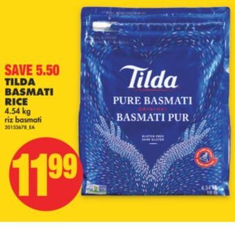 No Frills Tilda basmati rice, 4.54 kg offer