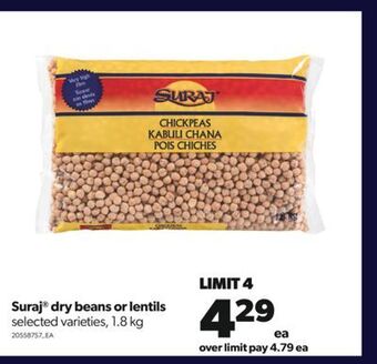 Real Canadian Superstore Suraj® dry beans or lentils, 1.8 kg offer