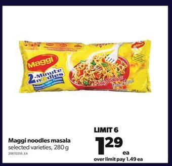 Real Canadian Superstore Maggi noodles masala, 280 g offer