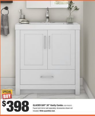 Home Depot Glacier bay® 30" vanity combo offer