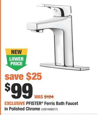 Home Depot Pfister® ferris bath faucet in polished chrome offer