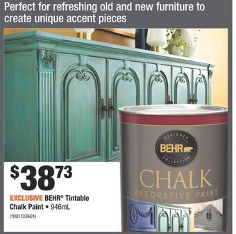 Home Depot Behr® tintable chalk paint offer