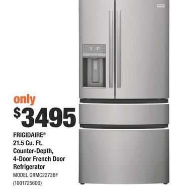Home Depot Frigidaire® 21.5 cu. ft. counter-depth, 4-door french door refrigerator offer