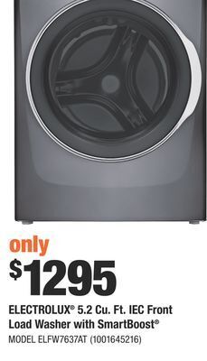 Home Depot Electrolux® 5.2 cu. ft. iec front load washer with smartboost® offer