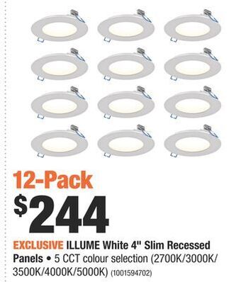 Home Depot Illume white 4" slim recessed panels offer