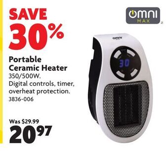 Home Hardware Portable ceramic heater offer
