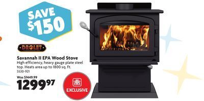 Drolet savannah ii epa wood stove offer at Home Hardware