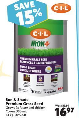 Home Hardware Sun & shade premium grass seed offer