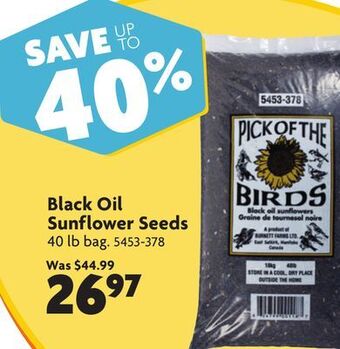 Home Hardware Black oil sunflower seeds offer