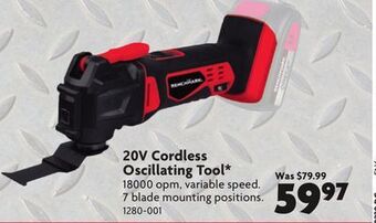 Home Hardware 20v cordless oscillating tool* offer