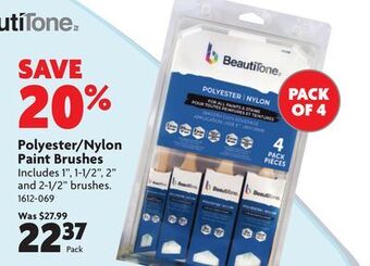 Home Hardware Polyester/nylon paint brushes offer