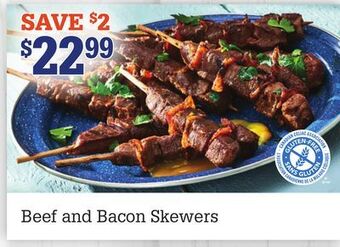 M & M Food Market Beef and bacon skewers offer