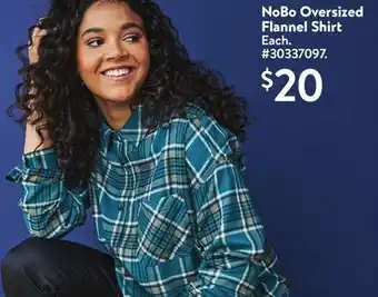 Walmart Nobo oversized flannel shirt offer