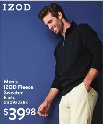 Men's izod fleece sweater offer at Walmart