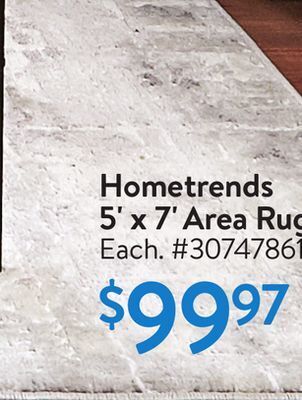 Walmart Hometrends 5'x 7' area rug offer
