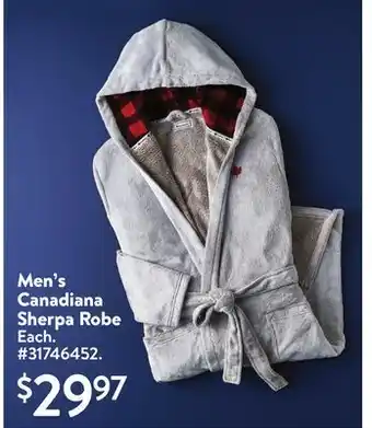 Walmart Men's canadiana sherpa robe offer
