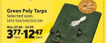 Home Hardware Green poly tarps offer