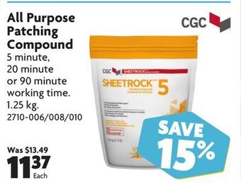 Home Hardware All purpose patching compound offer