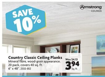 Home Hardware Country classic ceiling planks offer