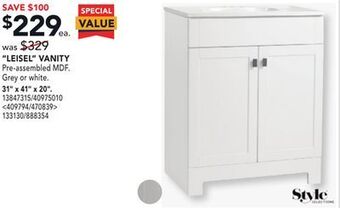 RONA Style selections "leisel" vanity 31" x 41" x 20" offer