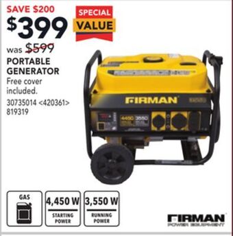 RONA Firman portable generator offer