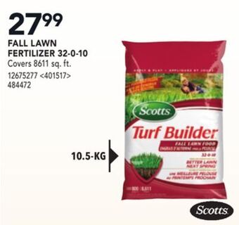 RONA Scotts fall lawn fertilizer 32-0-10 offer