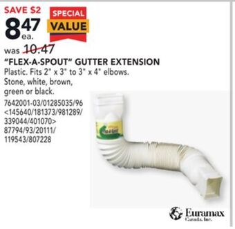 RONA Euramax "flex-a-spout" gutter extension offer