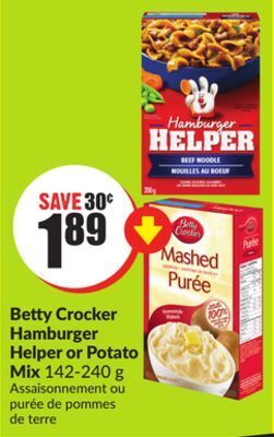 FreshCo Betty crocker hamburger helper or potato mix 142-240 g offer