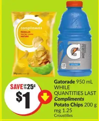 FreshCo Gatorade 950 ml compliments potato chips 200 g offer