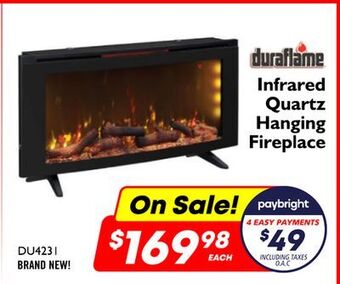 Factory Direct Duraflame infrared quartz hanging fireplace offer