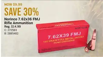 Bass Pro Norinco 7.62x36 fmj rifle ammunition offer