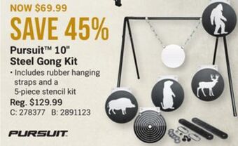 Bass Pro Pursuit 10" steel gong kit offer