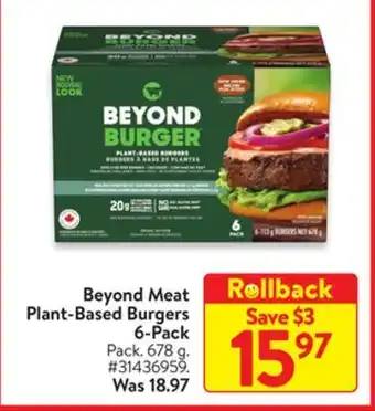 Walmart Beyond meat plant-based burgers offer