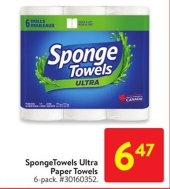 Walmart Spongetowels ultra paper towels offer