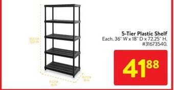 Walmart 5-tier plastic shelf offer