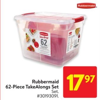 Walmart Rubbermaid 62-piece takealongs set offer