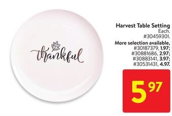 Walmart Harvest table setting offer