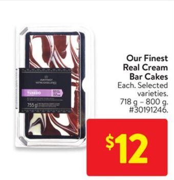 Walmart Our finest real cream bar cakes offer