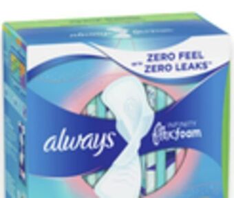 Walmart Always pads 36s - 50s or tampax tampons 50s offer