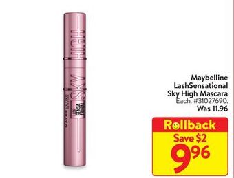 Walmart Maybelline lashsensational sky high mascara offer