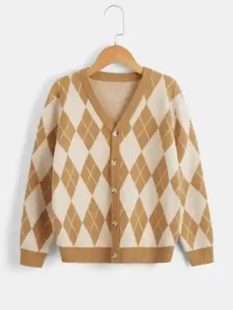SheIn Boys argyle pattern cardigan offer