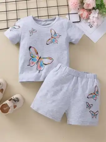SheIn Baby butterfly print tee & shorts offer