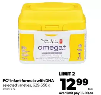 Real Canadian Superstore Pc infant formula with dha offer