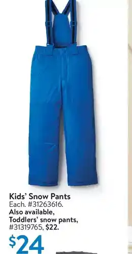 Walmart Kids' snow pants | toddlers' snow pants offer