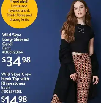 Walmart Wild skye long-sleeved cardi offer