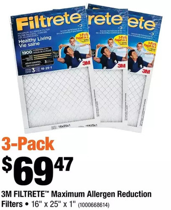Home Depot 3m filtrete maximum allergen reduction filters offer