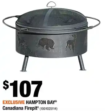 Home Depot Hampton bay canadiana firepit offer